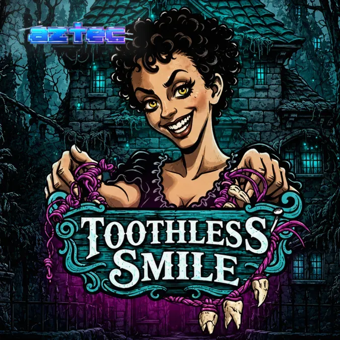 Tampilan antarmuka seluler slot Toothless Smile dengan tema horor komedi